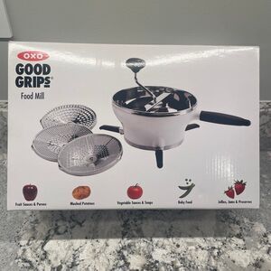 OXO Good Grips Food Mill - Stainless Steel with 3 Grinding Discs - New Open Box